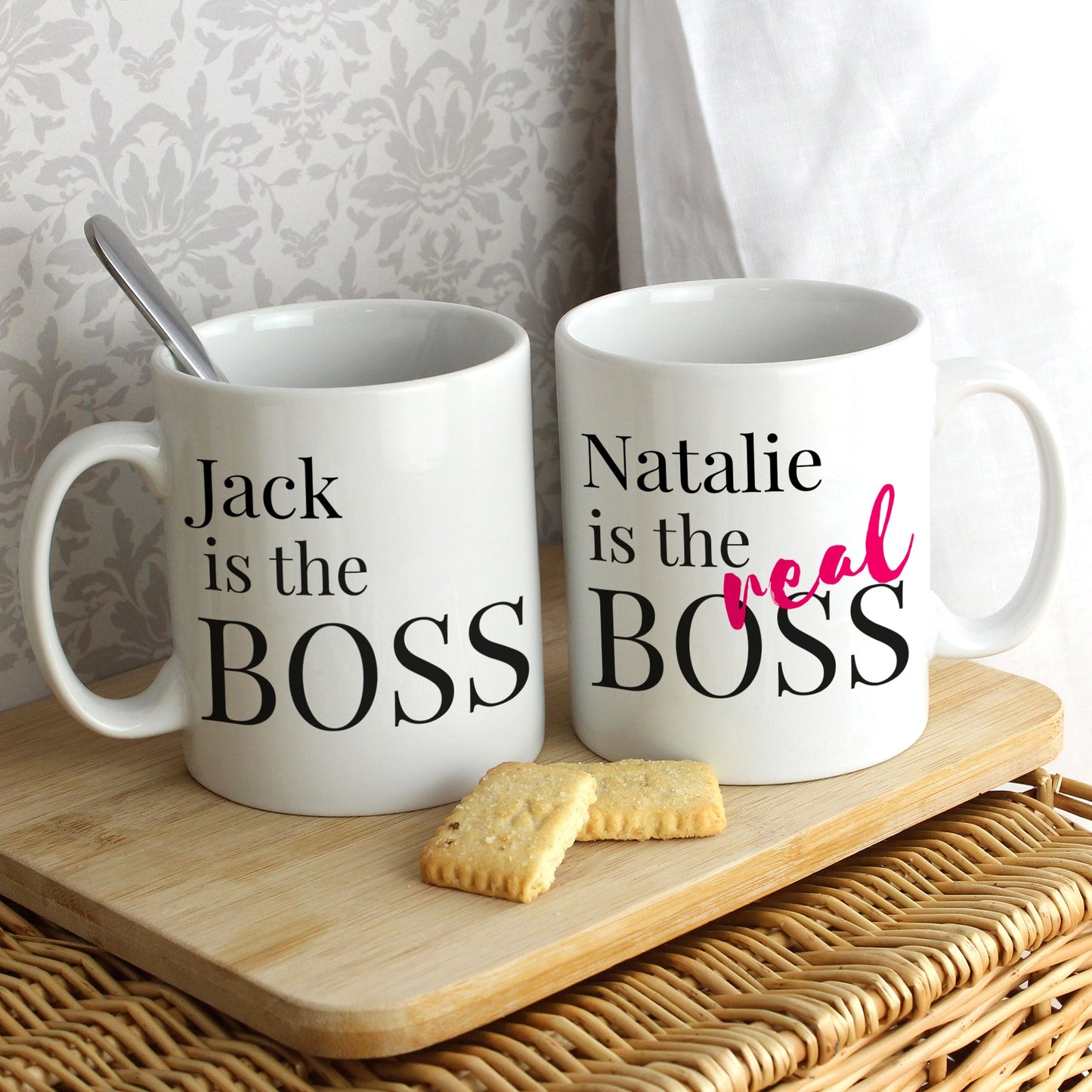 Personalised The Real Boss Mug Set Gifts Finder ScentiMelti Wax Melts