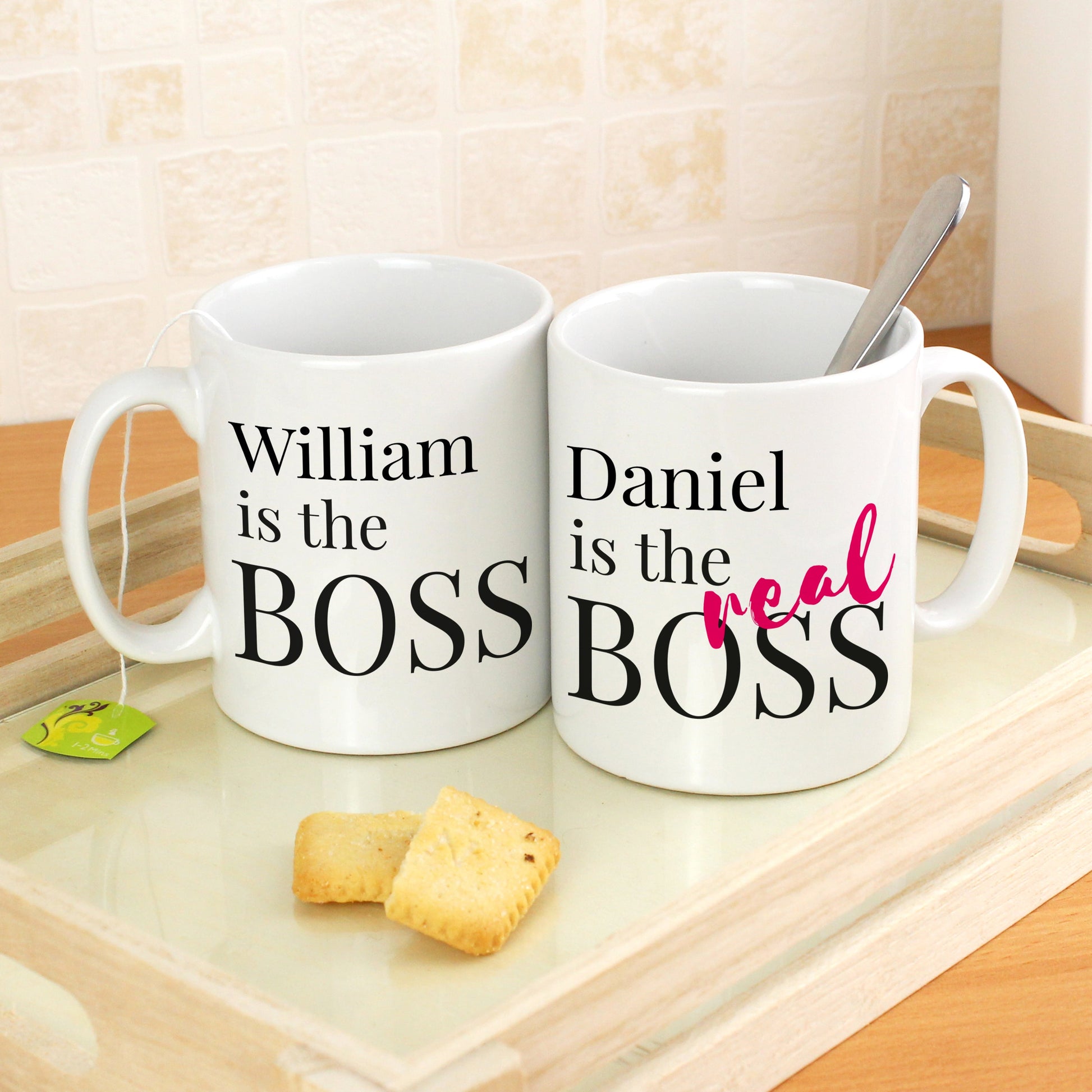 Personalised The Real Boss Mug Set Gifts Finder ScentiMelti Wax Melts