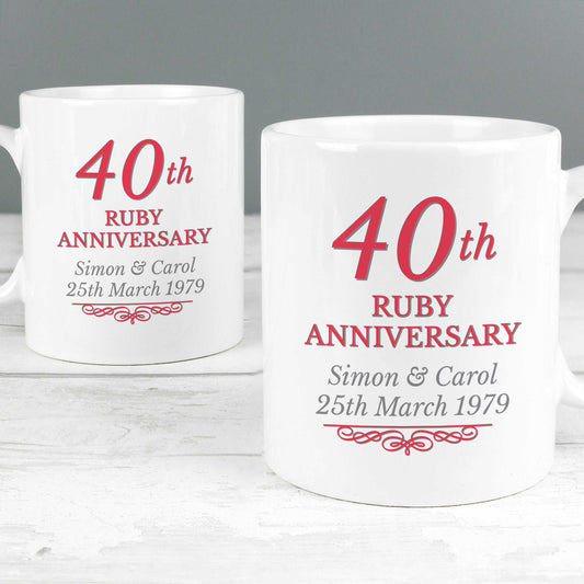 40th Ruby Anniversary Personalised Mug Set Sweetlea Gifts Ltd ScentiMelti Wax Melts