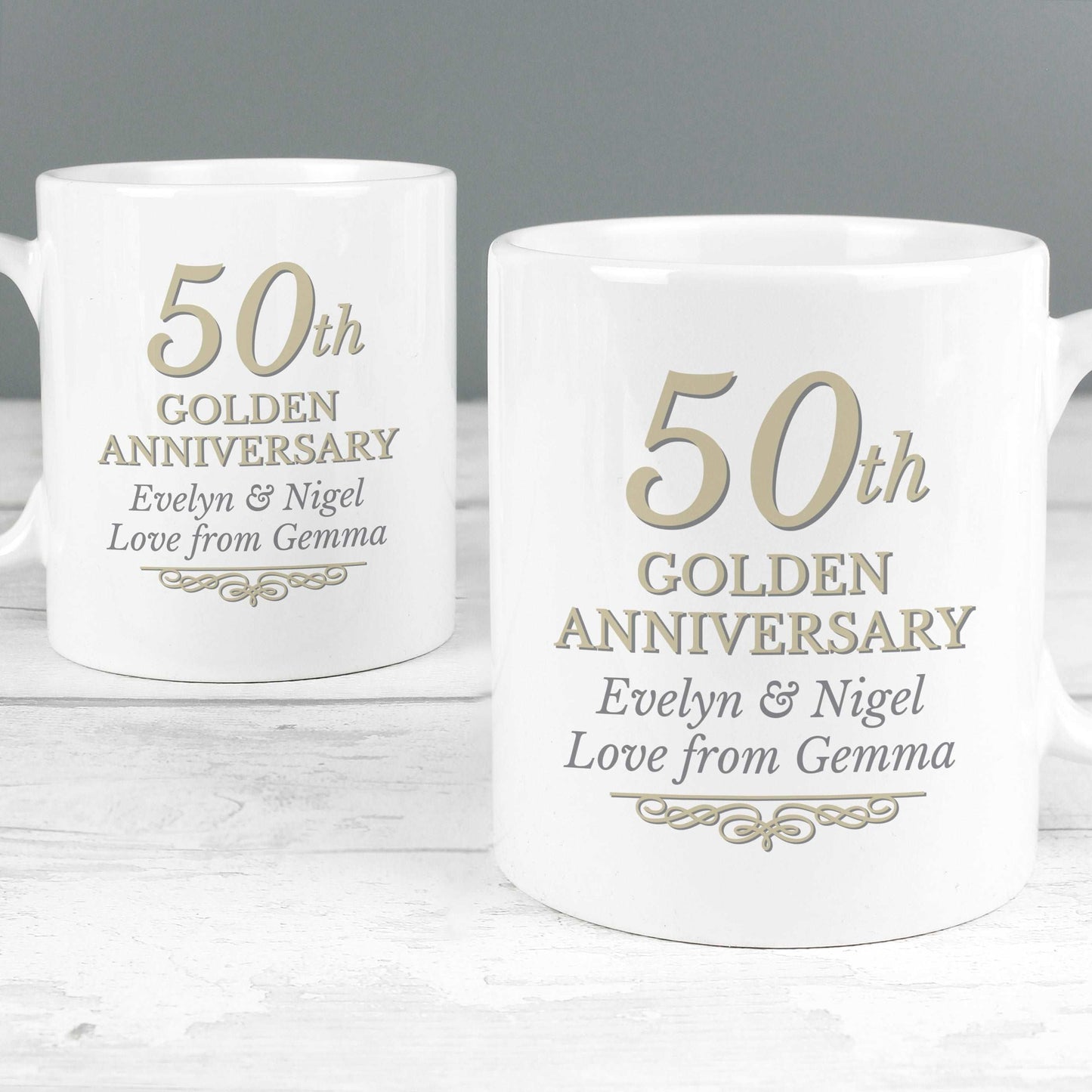 50th Golden Anniversary Personalised Mug Set Sweetlea Gifts Ltd ScentiMelti Wax Melts