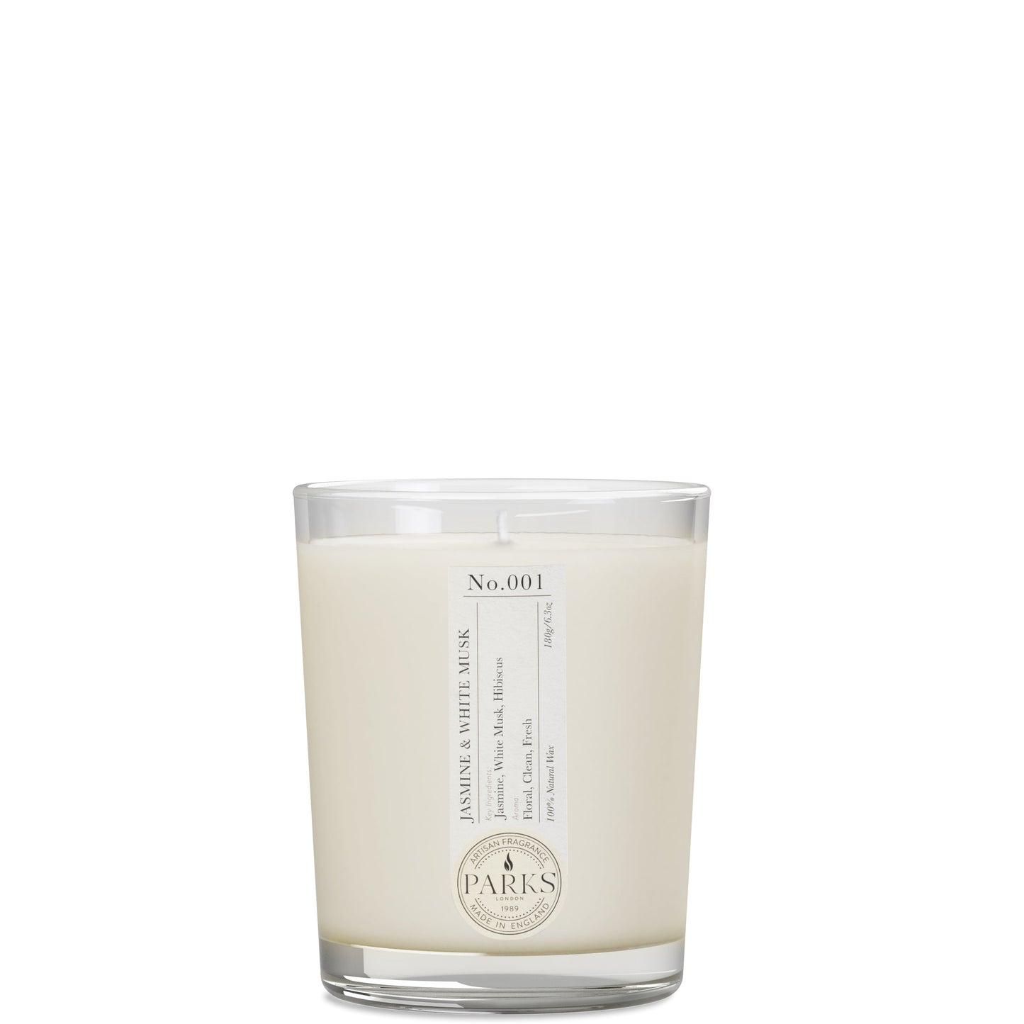 Parks London Home Collection Jasmine and White Musk Candle 180g - ScentiMelti Home Fragrance, Beauty & Gifts UK