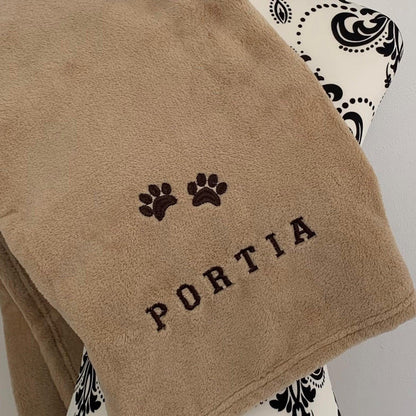 Pet Fleece Blanket - Paw Prints - Personalised - Dog / Cat Cool Beans Embroidery & Personalisation ScentiMelti Wax Melts