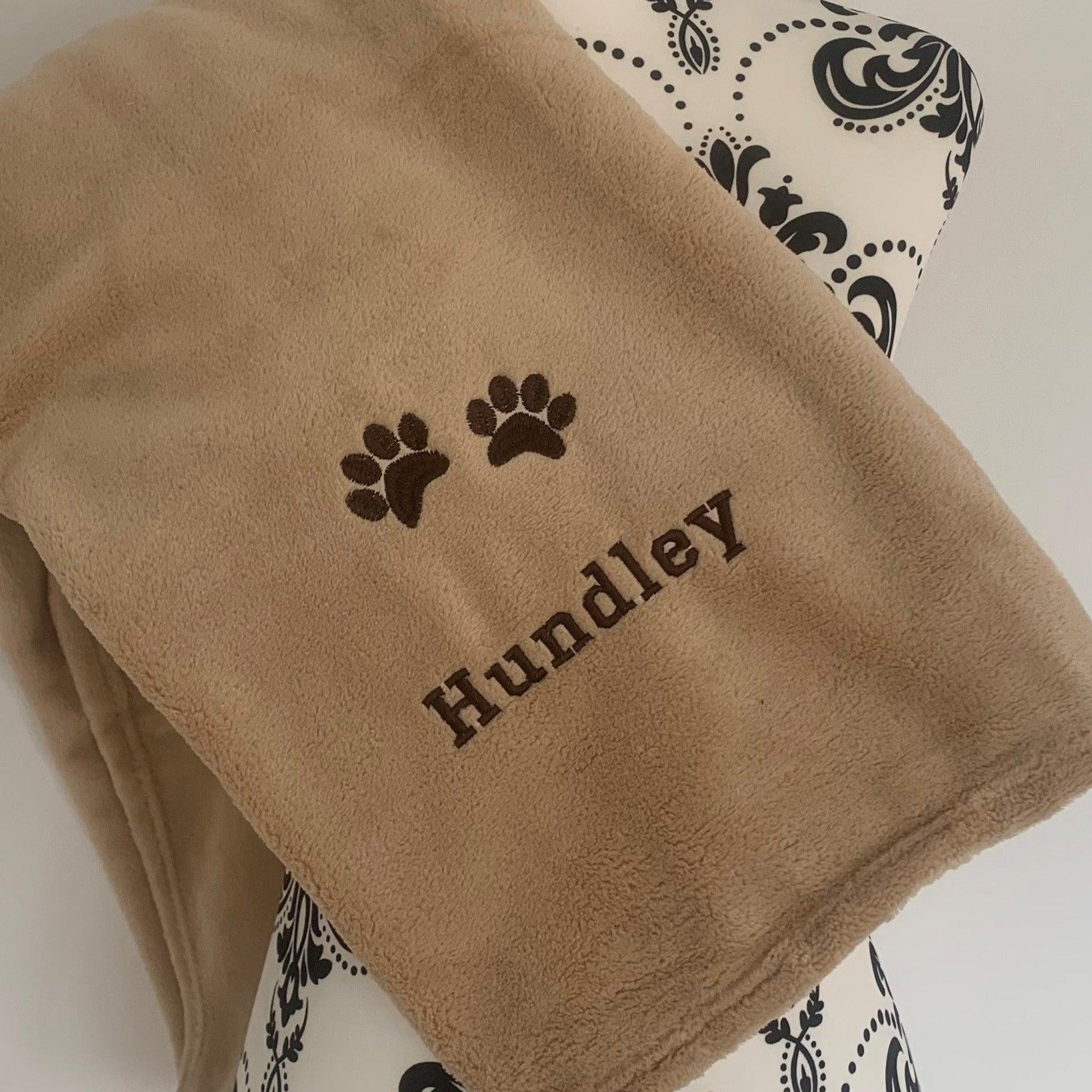 Pet Fleece Blanket - Paw Prints - Personalised - Dog / Cat Cool Beans Embroidery & Personalisation ScentiMelti Wax Melts