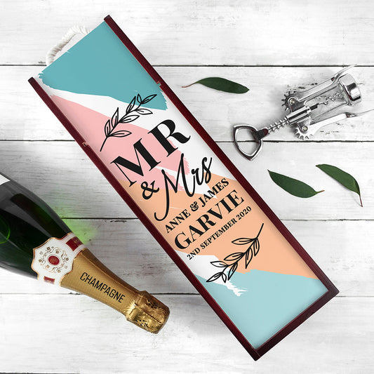 Personalised Mr & Mrs Wine Box Gifts Finder ScentiMelti Wax Melts