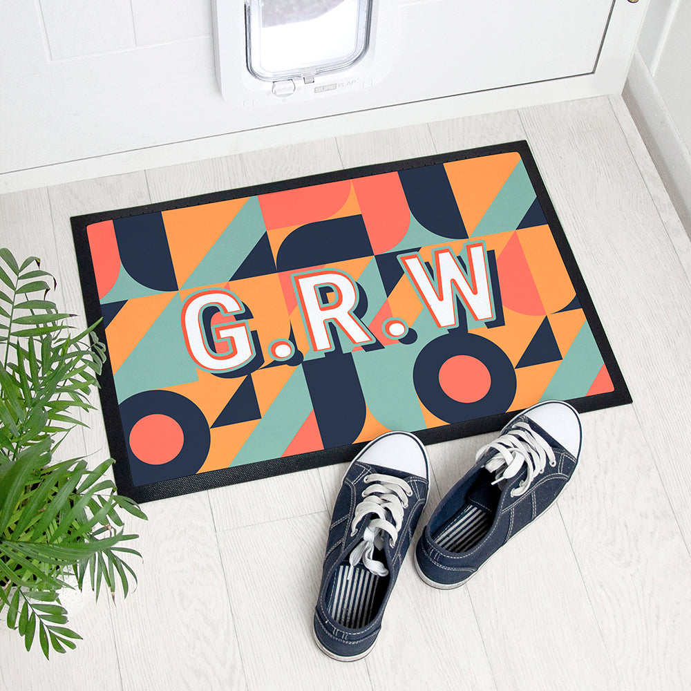 Personalised Retro Pattern Doormat - ScentiMelti Home Fragrance, Beauty & Gifts UK