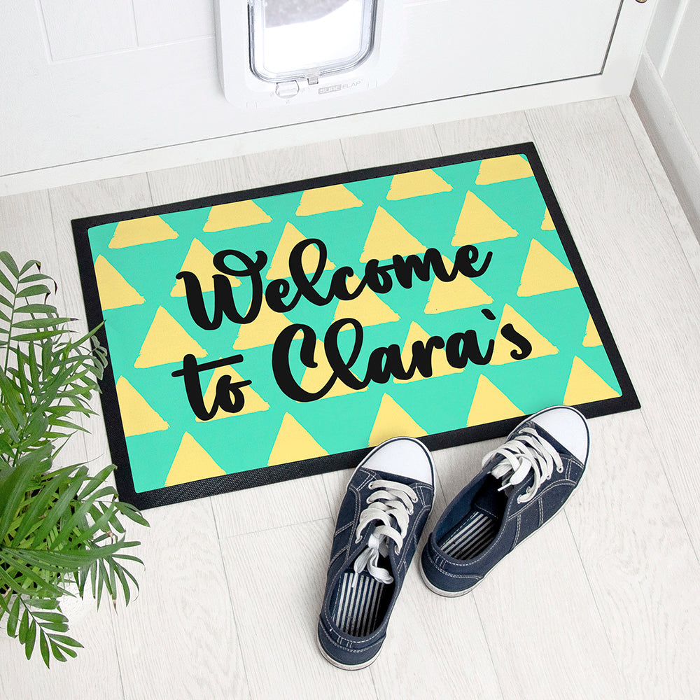 Personalised Triangle Pattern Doormat - ScentiMelti Home Fragrance, Beauty & Gifts UK