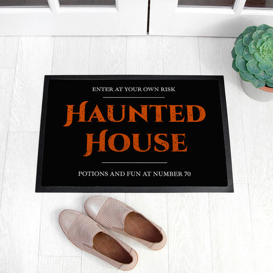 Personalised Halloween Haunted House Indoor Doormat - ScentiMelti Home Fragrance, Beauty & Gifts UK