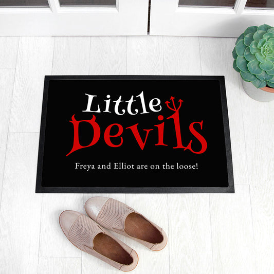 Personalised Halloween Little Devils Indoor Doormat - ScentiMelti Home Fragrance, Beauty & Gifts UK