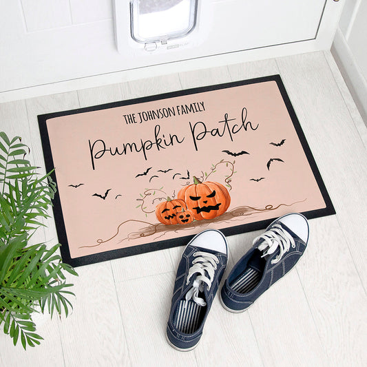 Personalised Halloween Pumpkin Patch Indoor Doormat - ScentiMelti Home Fragrance, Beauty & Gifts UK