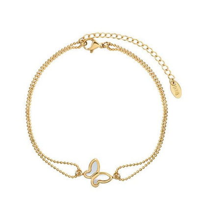 Callie 18k Gold Plated Layered Butterfly Anklet - ScentiMelti Home Fragrance, Beauty & Gifts UK