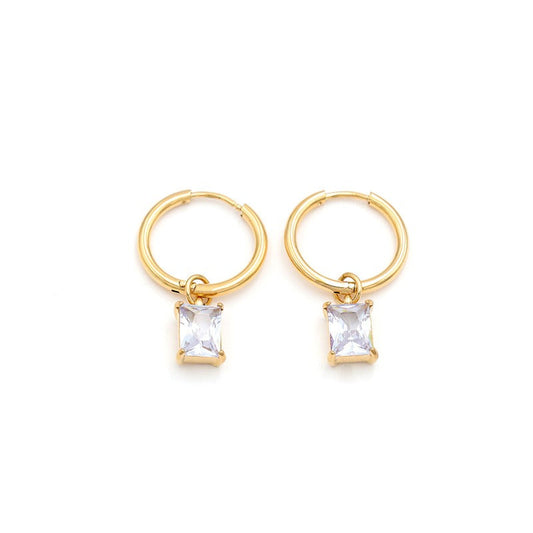 Senna Luxe 18k Gold Plated Jewel Charm Hoop Earrings - ScentiMelti Home Fragrance, Beauty & Gifts UK