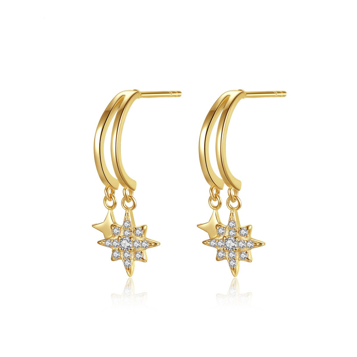 Trinity Luxe Sterling Silver 18k Gold Plated Earrings - ScentiMelti Home Fragrance, Beauty & Gifts UK