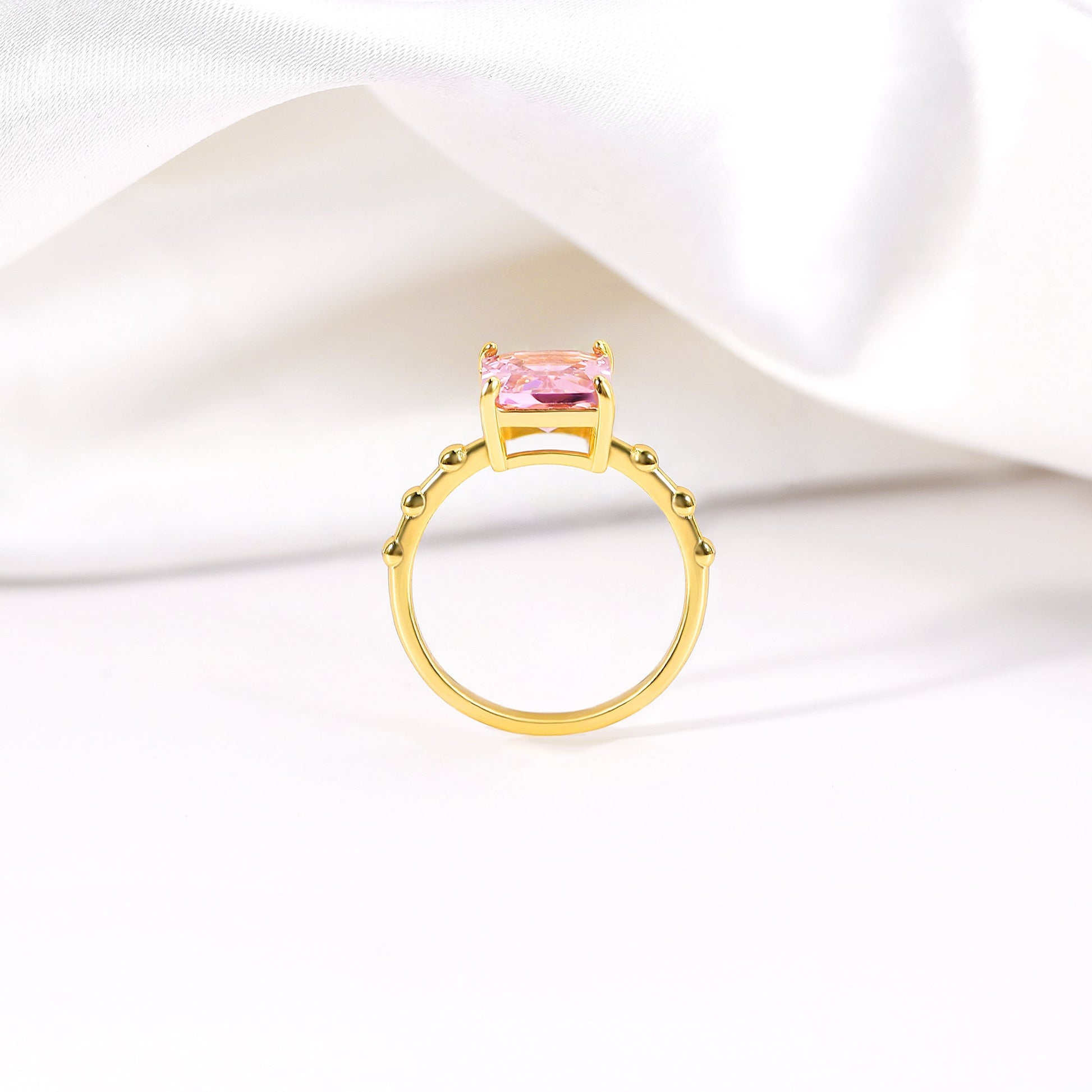 Pink Rock Statement Cocktail Ring 18K Gold on Sterling Silver - ScentiMelti Home Fragrance, Beauty & Gifts UK