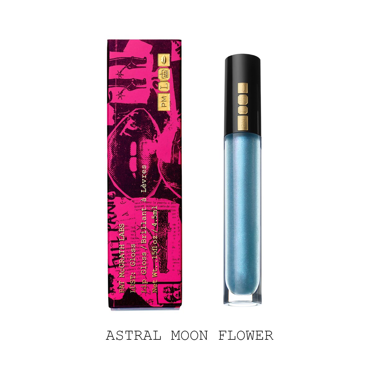 Pat McGrath Lust: Gloss Lip Gloss - Astral Moon Flower (Periwinkle Blue with Iridescent Pearl) - ScentiMelti Home Fragrance, Beauty & Gifts UK