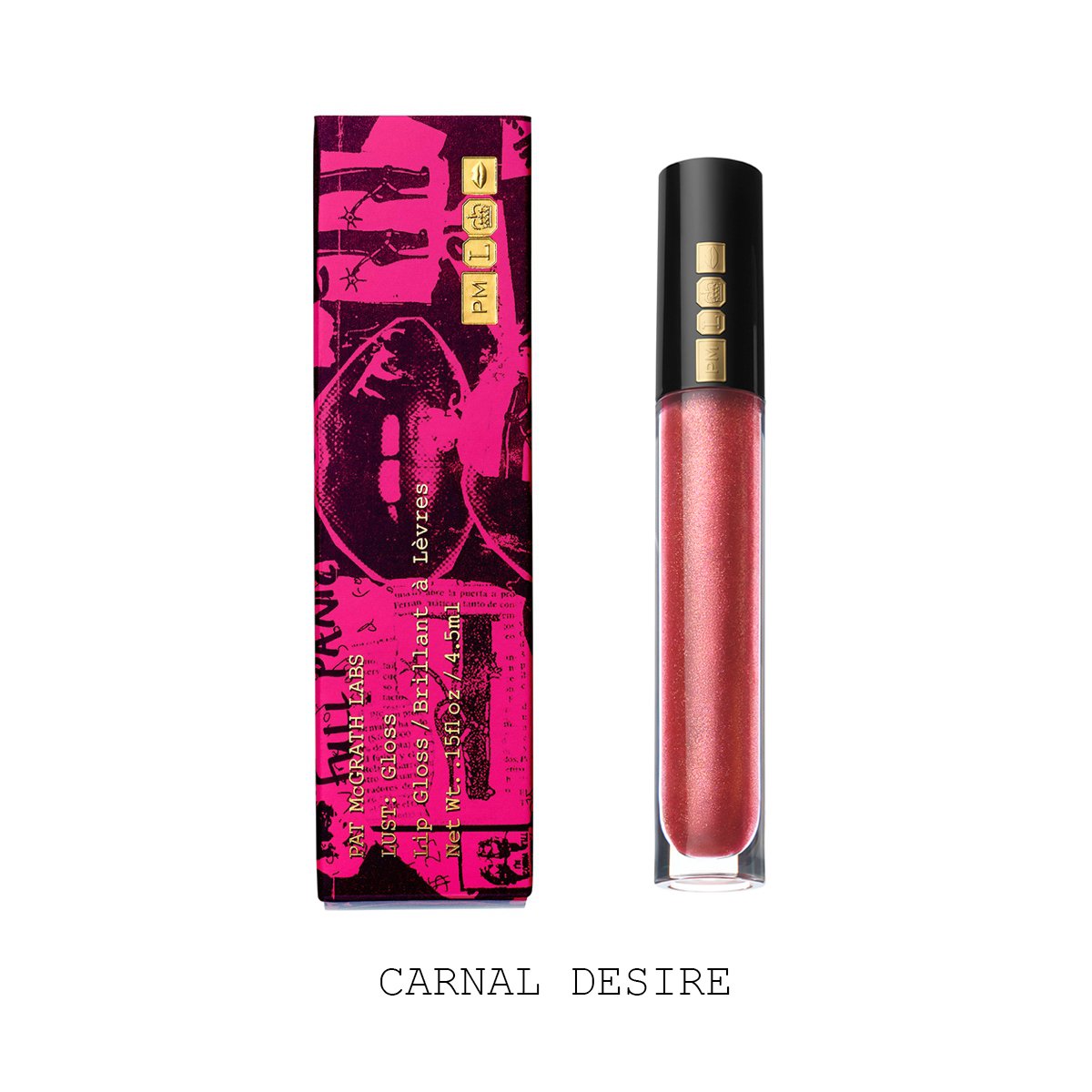 Pat McGrath Lust: Gloss Lip Gloss - Carnal Desire (Sheer Red with Sparkling Pink and Gold Pearl) - ScentiMelti Home Fragrance, Beauty & Gifts UK