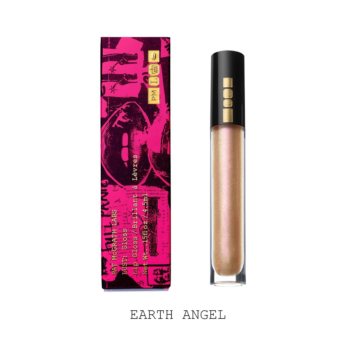 Pat McGrath Lust: Gloss Lip Gloss - Earth Angel (Golden Champagne with Glittering Copper and Pink Pearl) - ScentiMelti Home Fragrance, Beauty & Gifts UK