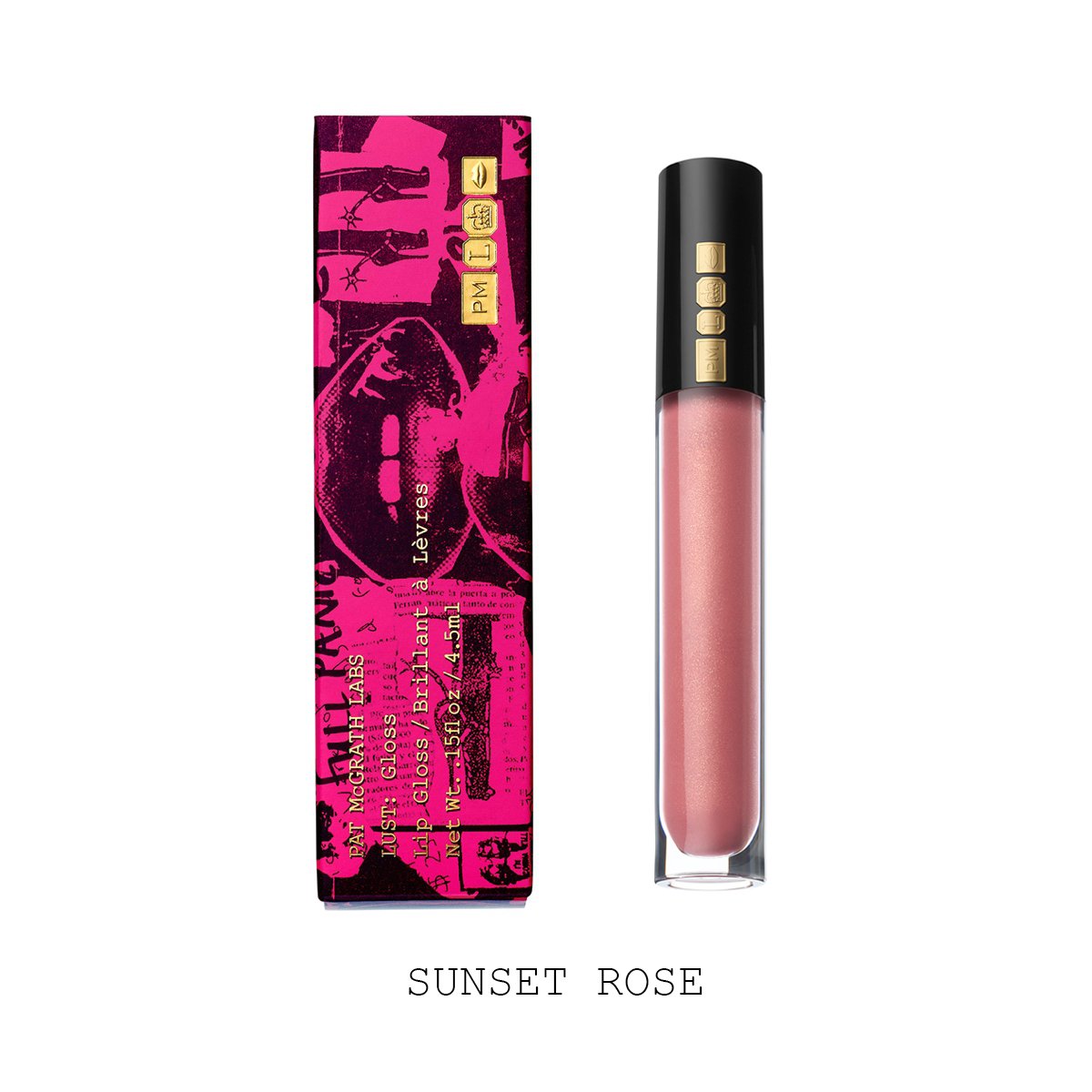 Pat McGrath Lust: Gloss Lip Gloss  - Sunset Rose (Warm Rose with Golden Pearl) - ScentiMelti Home Fragrance, Beauty & Gifts UK