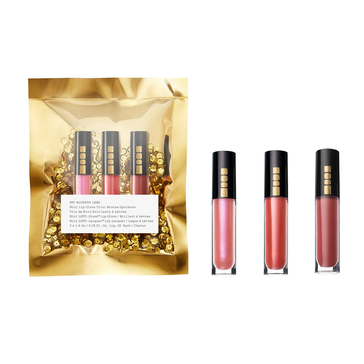 Pat McGrath Labs Mini Lip Gloss Trio Bronze Opulence - ScentiMelti Home Fragrance, Beauty & Gifts UK