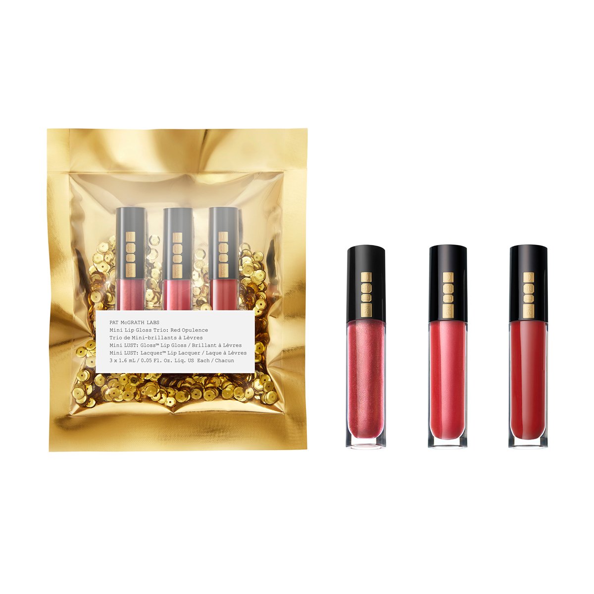 Pat McGrath Labs Mini Lip Gloss Trio Red Opulence - ScentiMelti Home Fragrance, Beauty & Gifts UK