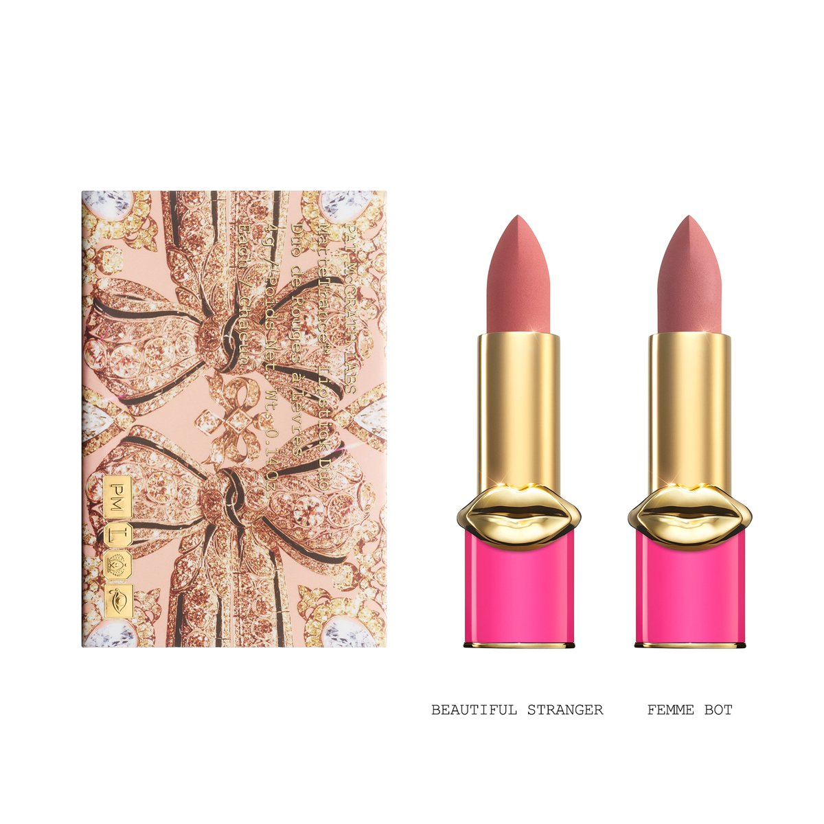 Pat McGrath Obsessive Opulence:MatteTrance Lipstick Duo Ritualistic Rose: Beautiful Stranger + Femme Bot - ScentiMelti Home Fragrance, Beauty & Gifts UK