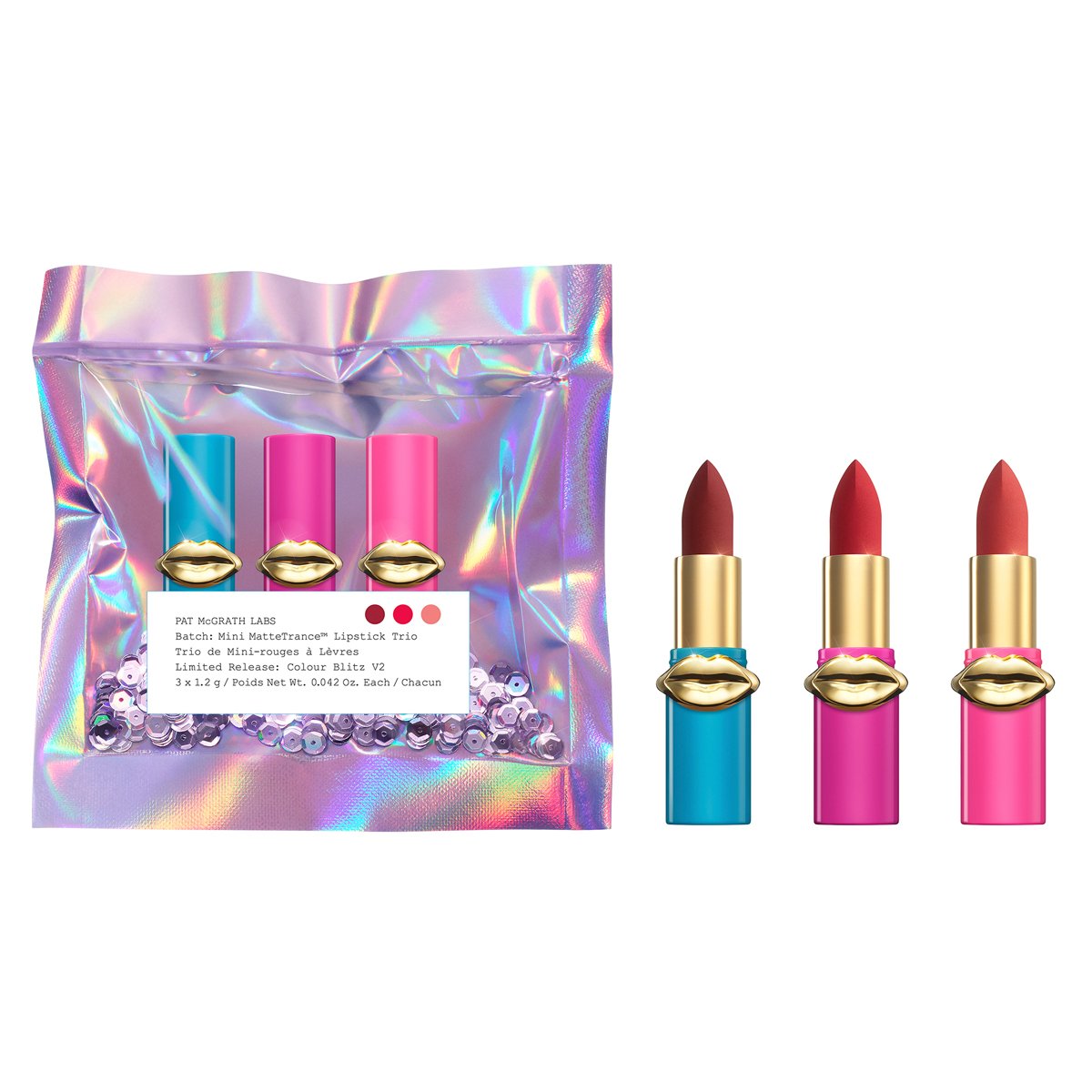 Pat McGrath Labs Mini MATTETRANCE™ Lipstick Trio Colour Blitz V2 - ScentiMelti Home Fragrance, Beauty & Gifts UK