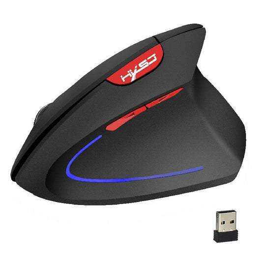 2.4GHz Wireless 4-Keys 2400 DPI Adjustable Ergonomics Optical Vertical Mouse in Striking Black / Red - ScentiMelti Home Fragrance, Beauty & Gifts UK