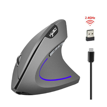 2.4GHz Wireless 4-Keys 2400 DPI Adjustable Ergonomics Mouse Optical Vertical Mouse Grey - ScentiMelti Home Fragrance, Beauty & Gifts UK