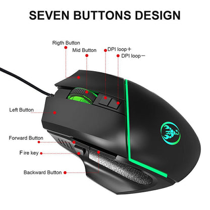 Scorpion RGB LED Colorful Ergonomics Gaming Mouse - ScentiMelti Home Fragrance, Beauty & Gifts UK