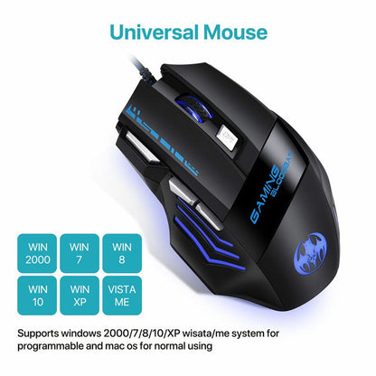 7200 dpi RGB Lighting Luminous Gaming Mouse 7-key Office Computer Mouse LED Gaming - ScentiMelti Home Fragrance, Beauty & Gifts UK