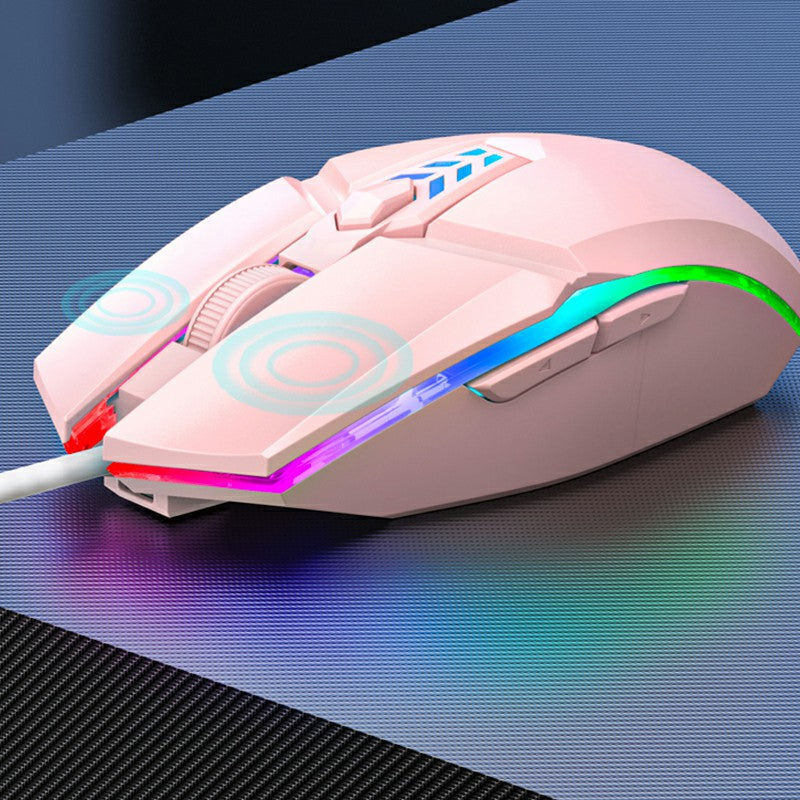 1600dpi RGB Lighting Gaming Wired Mouse with Silent Buttons - Blue - ScentiMelti Home Fragrance, Beauty & Gifts UK