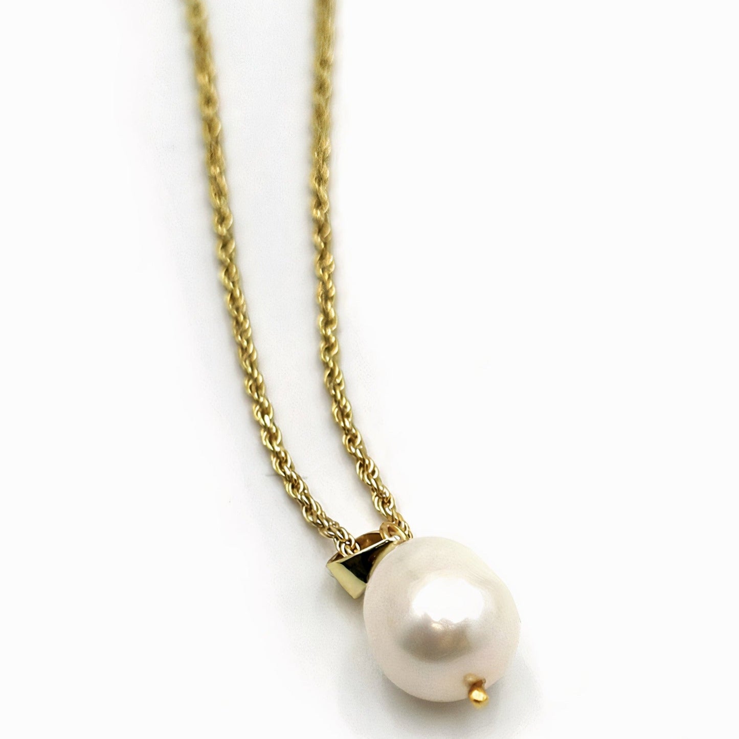 Power Pearl Fresh Water Cultured Baroque Pearl Pendant Necklace 14K Gold on Sterling Silver - ScentiMelti Home Fragrance, Beauty & Gifts UK