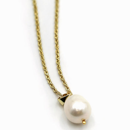 Power Pearl Fresh Water Cultured Baroque Pearl Pendant Necklace 14K Gold on Sterling Silver - ScentiMelti Home Fragrance, Beauty & Gifts UK