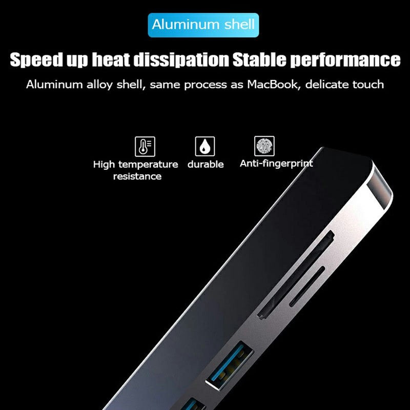 USB C Hub 6 in 1 Multiport Adapter 4K HDMI Video PD Charging SD/TF Card Slot for MacBook Phone Type C Equipment - ScentiMelti Home Fragrance, Beauty & Gifts UK