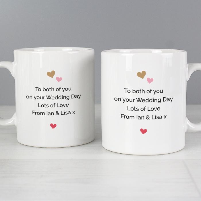 Personalised Confetti Hearts Wedding Mug Set Sweetlea Gifts Ltd ScentiMelti Wax Melts