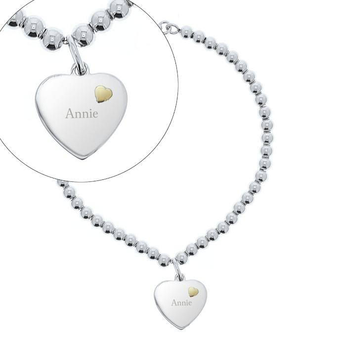 Personalised Sterling Silver and 9ct Gold Heart Bracelet Sweetlea Gifts Ltd ScentiMelti Wax Melts