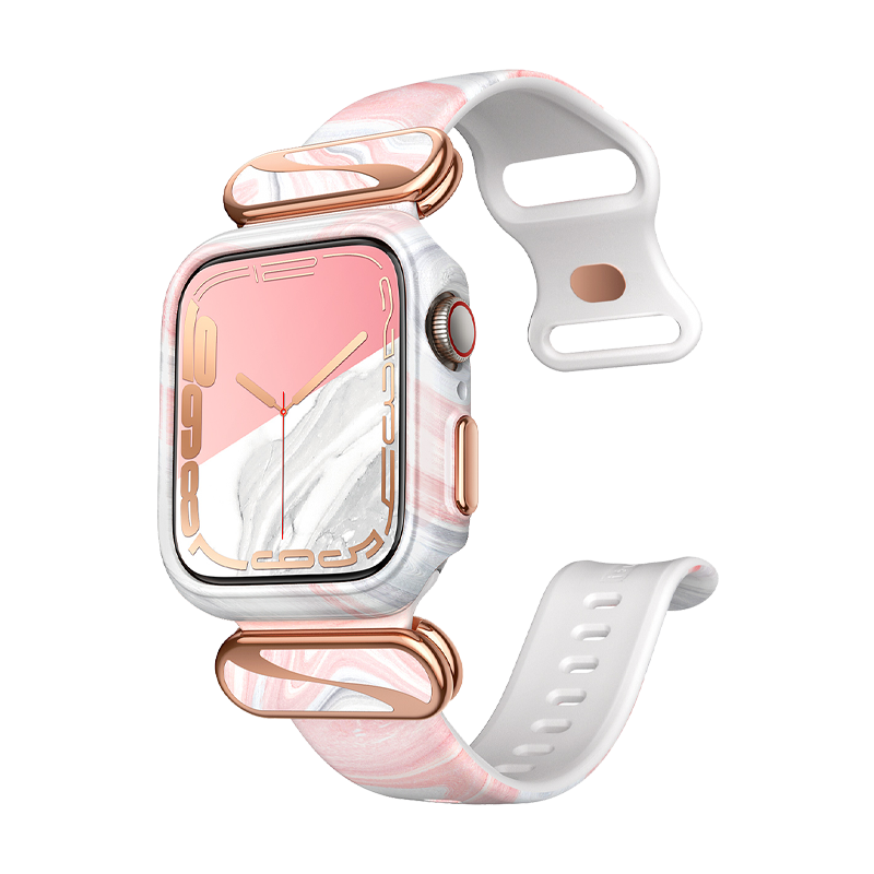 I-Blason Cosmo Luxe Case for Apple Watch Series 7 (41mm) and Apple Watch Series 4/5/6/SE (40mm) - Marble Pink - ScentiMelti Home Fragrance, Beauty & Gifts UK