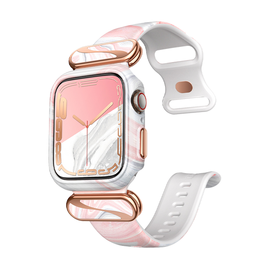 I-Blason Cosmo Luxe Case for Apple Watch Series 7 (41mm) and Apple Watch Series 4/5/6/SE (40mm) - Marble Pink - ScentiMelti Home Fragrance, Beauty & Gifts UK