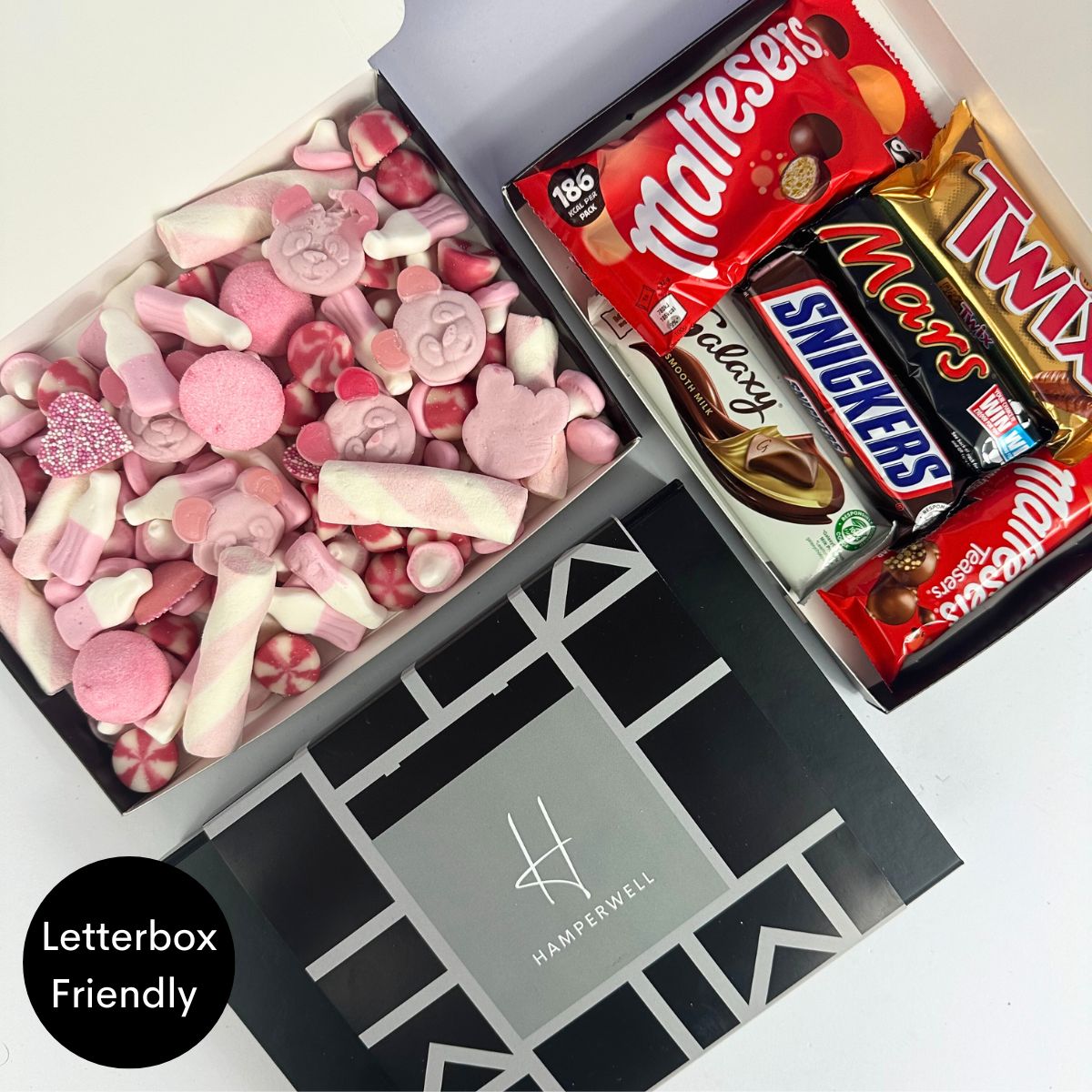 Pink Sweets Letterbox Gift Hamper - ScentiMelti Home Fragrance, Beauty & Gifts UK