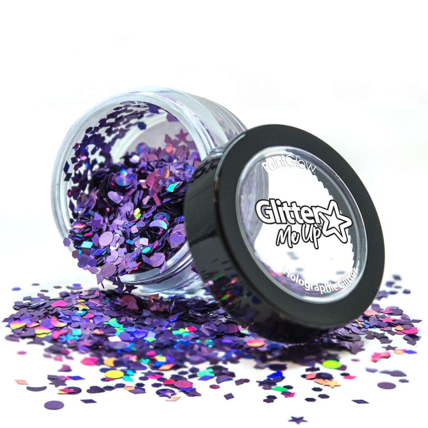 PaintGlow Holographic Chunky Glitter Shapes  – Vegan Cosmetic Glitter for Face, Body, Nails, Hair and Lip - ScentiMelti Home Fragrance, Beauty & Gifts UK