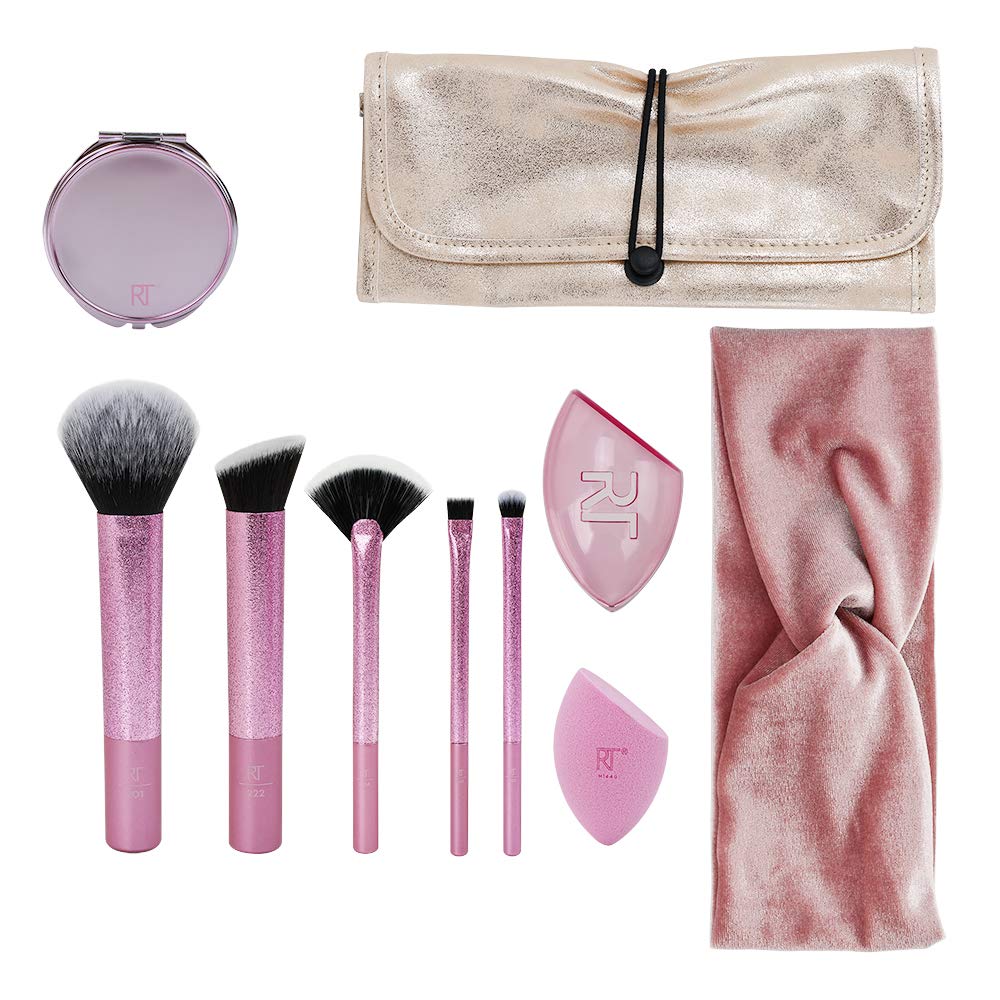 Real Techniques Limited Edition Star Studded Full Face Makeup Brush Set with Clutch, Hairband and Compact Mirror - ScentiMelti Home Fragrance, Beauty & Gifts UK