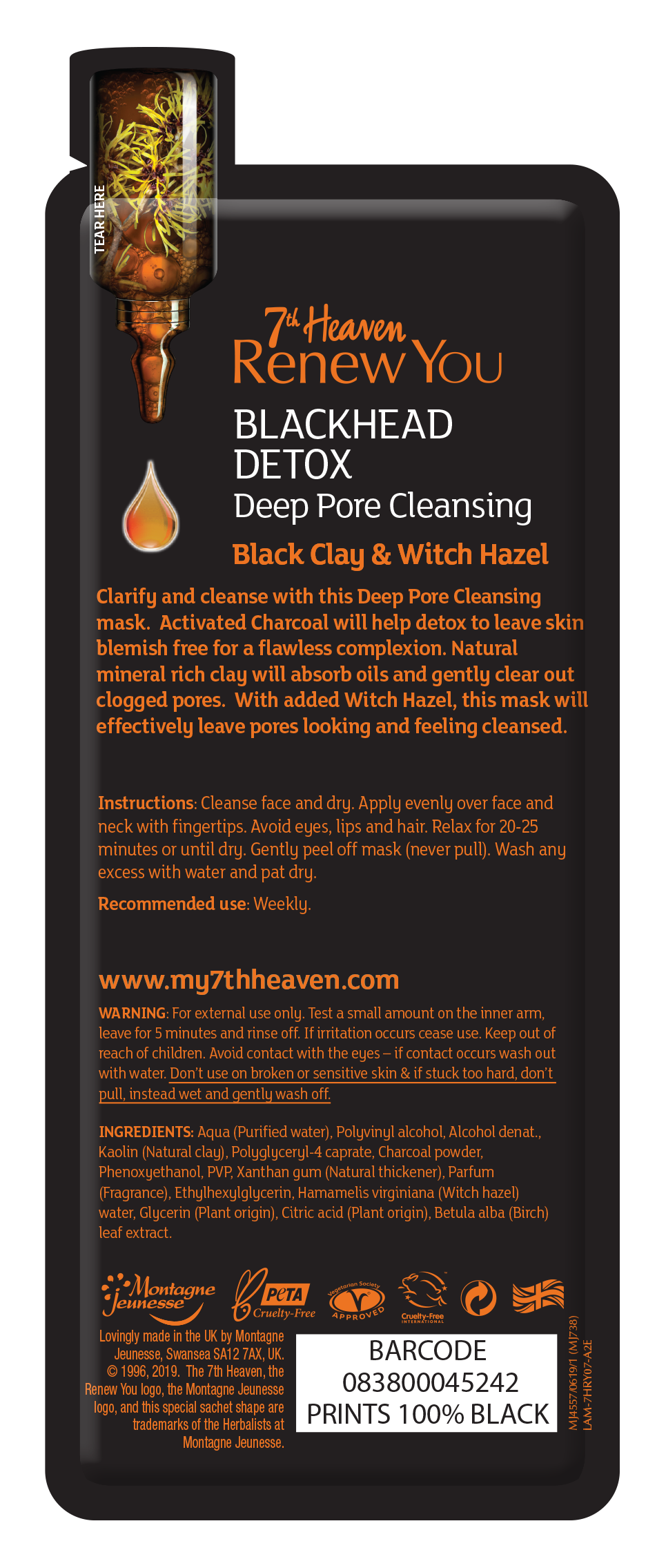 7th Heaven Renew You Blackhead Detox - Deep Pore Cleansing, 10ml Beauty Goddess ScentiMelti Wax Melts