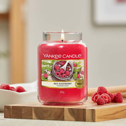 Yankee Candle Red Raspberry Classic Large Jar Candle - ScentiMelti  Yankee Candle Red Raspberry Classic Large Jar Candle