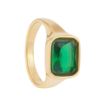 Square Cocktail Ring: Green - ScentiMelti Home Fragrance, Beauty & Gifts UK