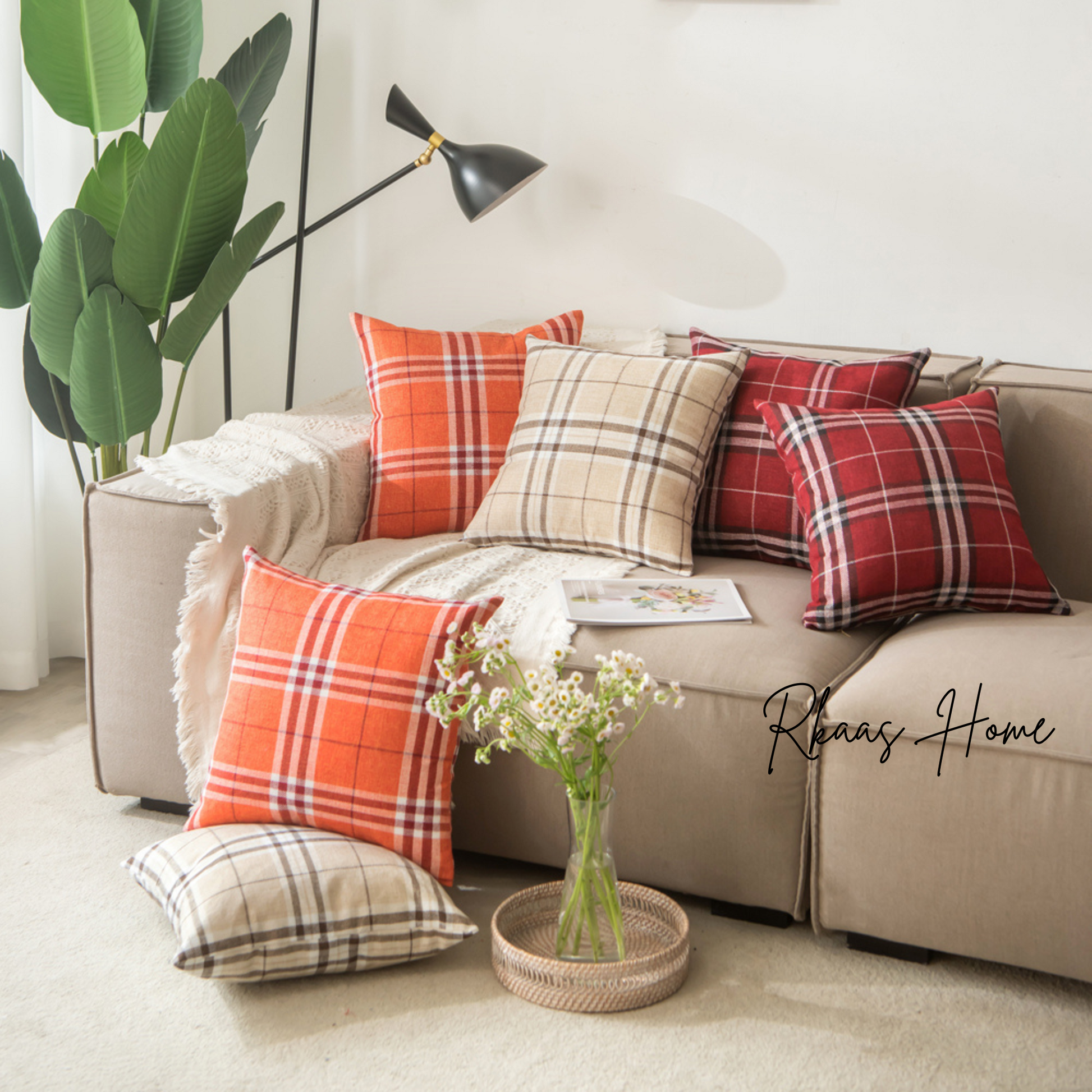 Tartan Check Cushion Cover Home Sofa 45x45 CM (18"x18") - ScentiMelti Home Fragrance, Beauty & Gifts UK