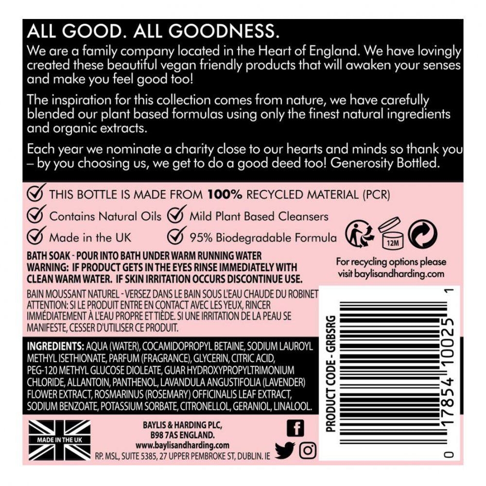 Baylis & Harding Goodness Rose & Geranium Bath Soak, 500ml - ScentiMelti Home Fragrance, Beauty & Gifts UK