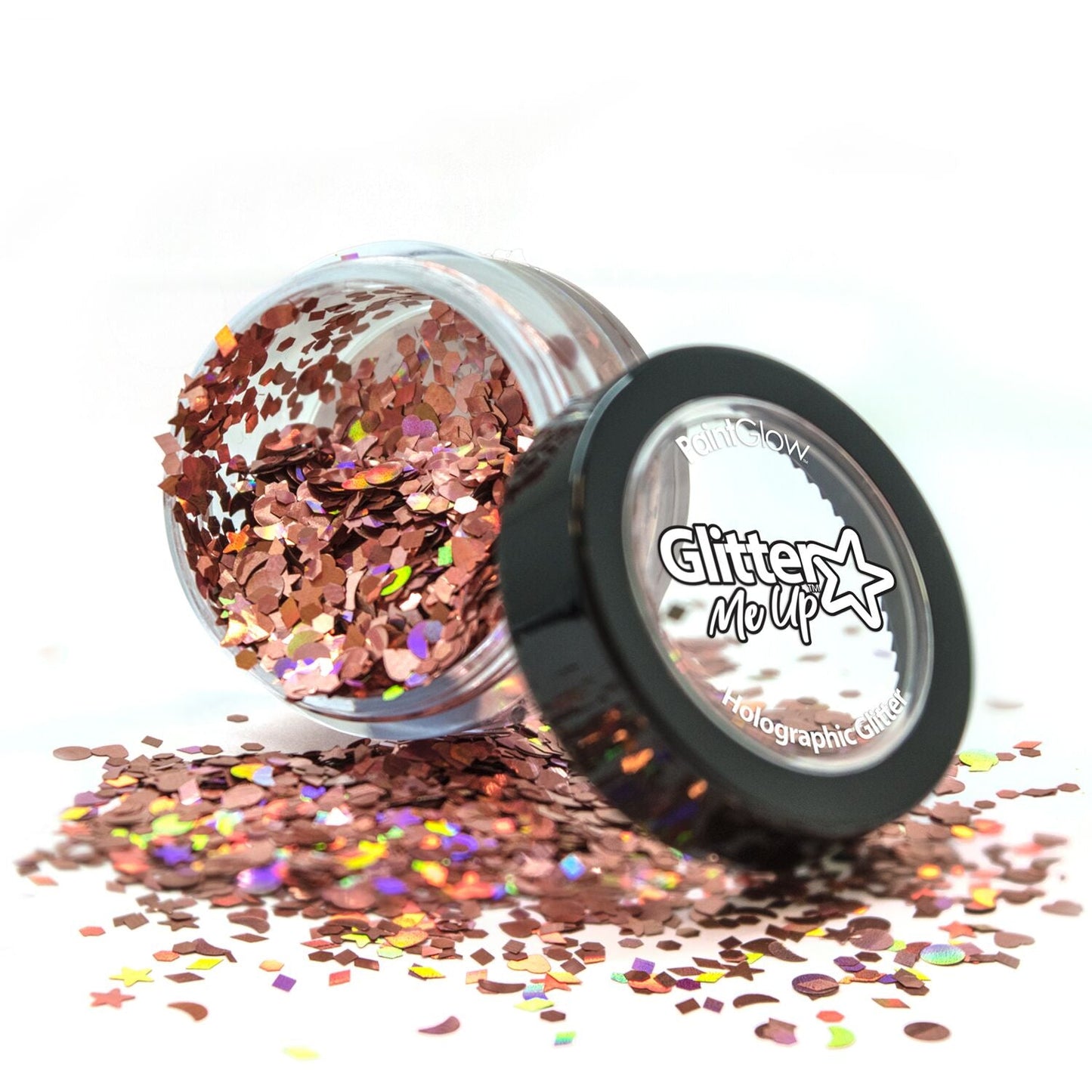 PaintGlow Holographic Chunky Glitter Shapes  – Vegan Cosmetic Glitter for Face, Body, Nails, Hair and Lip - ScentiMelti Home Fragrance, Beauty & Gifts UK