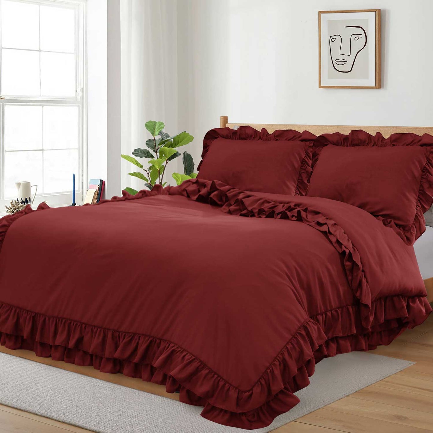 Ruffled Borders Duvet Cover Set Cotton Passion UK ScentiMelti Wax Melts