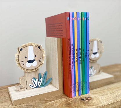 Set of Two Wooden Lion Bookends Billies Inks ScentiMelti Wax Melts