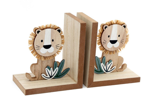 Set of Two Wooden Lion Bookends Billies Inks ScentiMelti Wax Melts