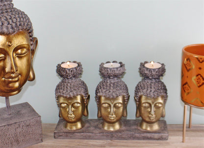 Triple Candle Holder, Buddha Design Billies Inks ScentiMelti Wax Melts